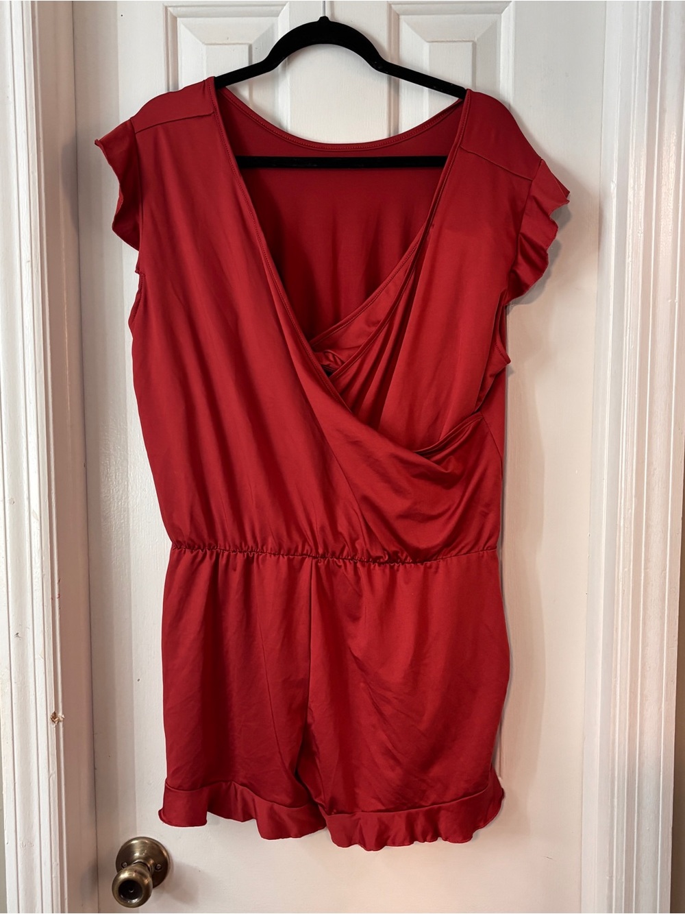 Rust Ruffled Romper